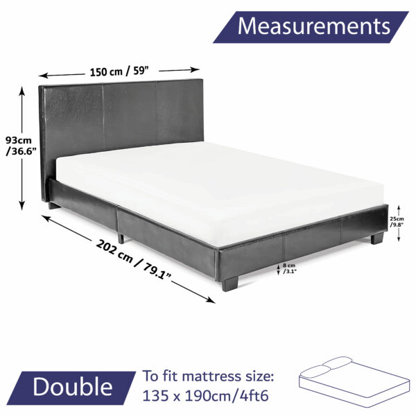 Double Leather Bed Frame
