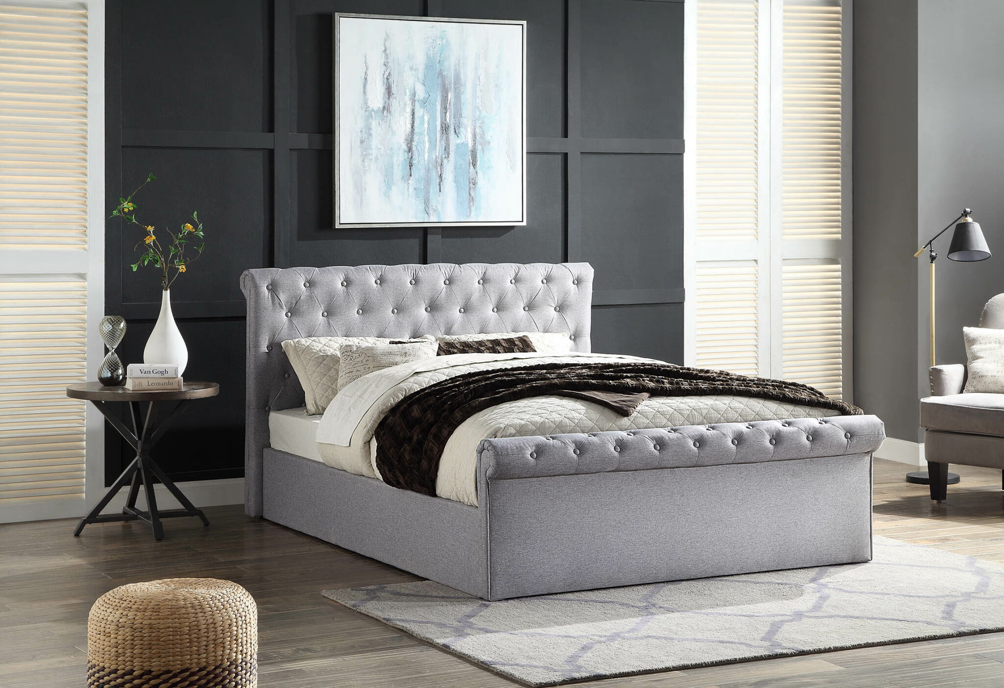 Winfield Double Ottoman Bed Frame with Side Lift Up Storage