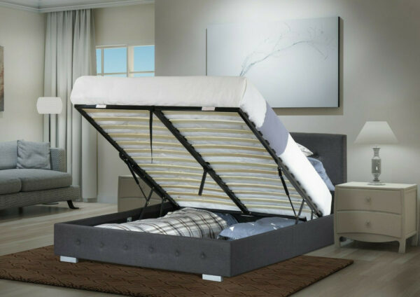 Lift up bed frame with storage