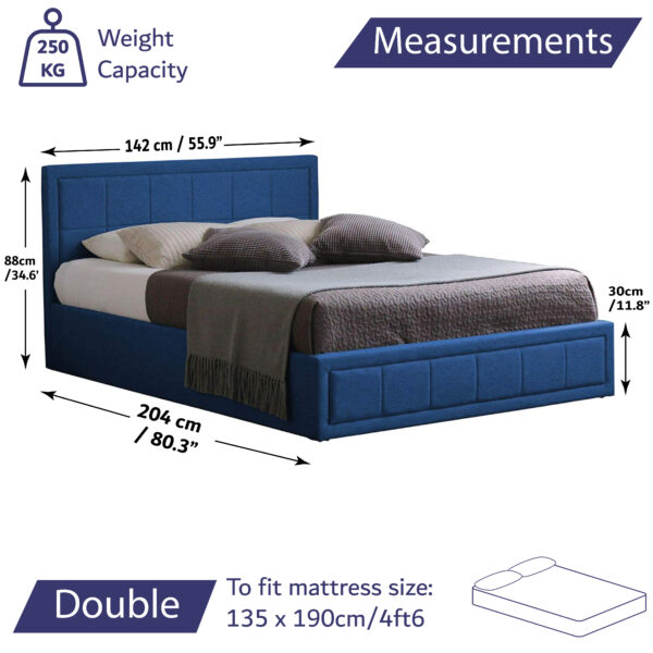 Navy Bailey Bed Double