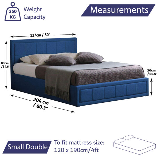 Navy Bailey Small Double Bed