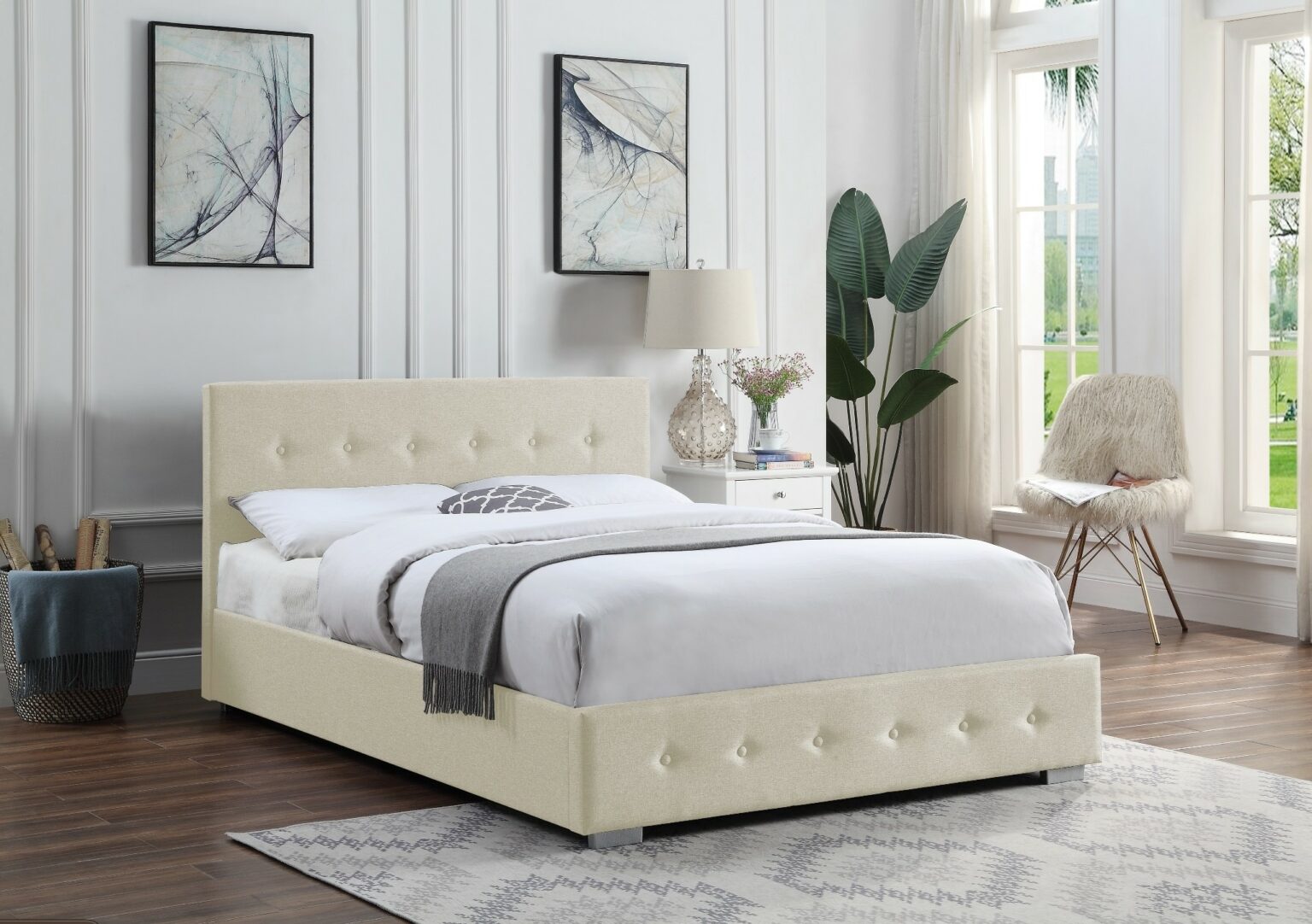 York King Size Bed Frame with Lift Up Storage