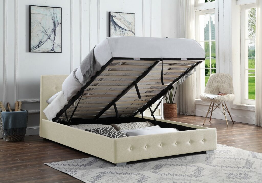 York King Size Bed Frame with Lift Up Storage | BedSale.com