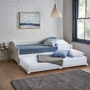 Trundle Bed White Wooden Daybed