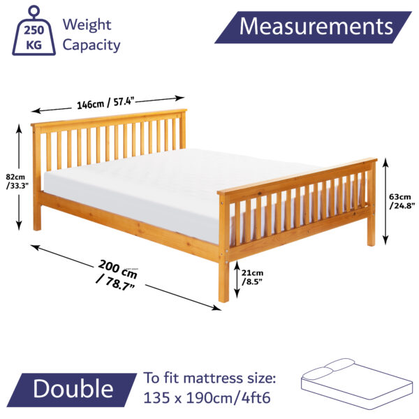 Pine Double Bed Measurements