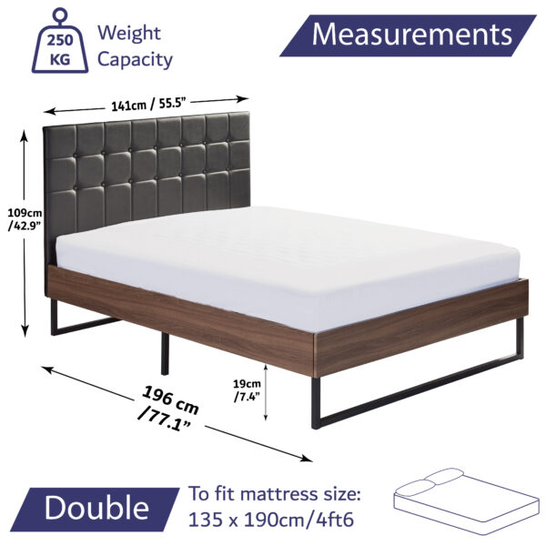 Double leather bed dimensions